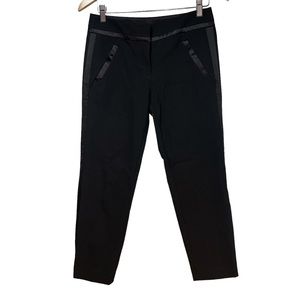 Loft Marisa Petites Black Satin‎ Trim Tuxedo Trousers Dress Pants 2P #177